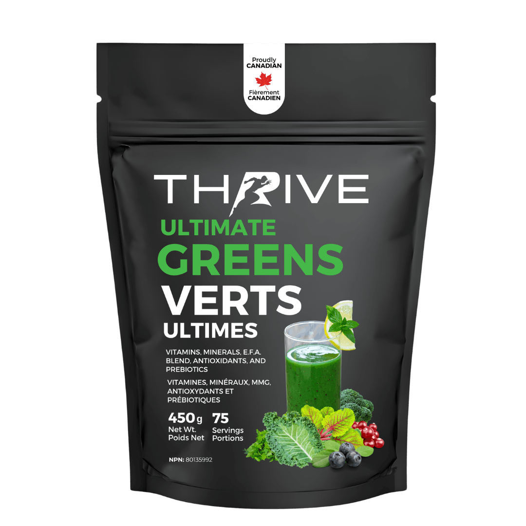 Thrive Ultimate Greens - unflavoured – Canadian-made greens powder with superfoods, prebiotics, and antioxidants, 450 g with 75 servings