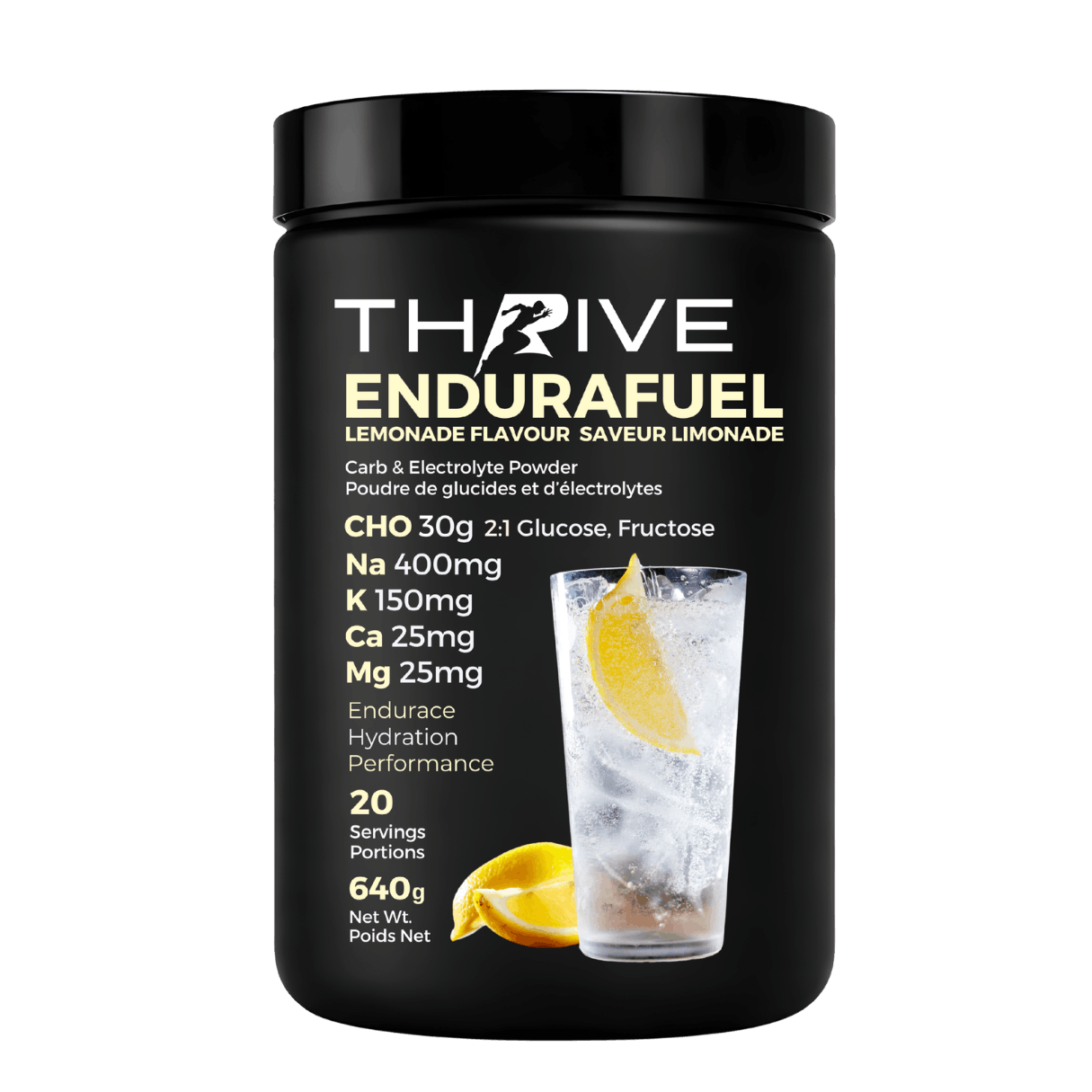 Thrive EnduraFuel lemonade flavor powder container